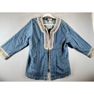Indigo Moon Jacket Womens Denim 1X‎